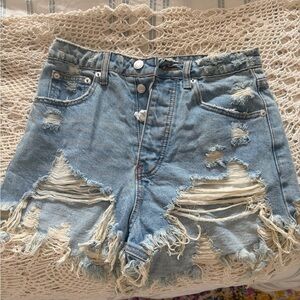 Signature8 Light Blue Distressed Jean Shorts